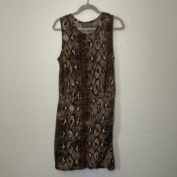 SUNDAY IN BROOKLYN Snake Knit Tank Dress | Brown | Large - Picture 5 of 12